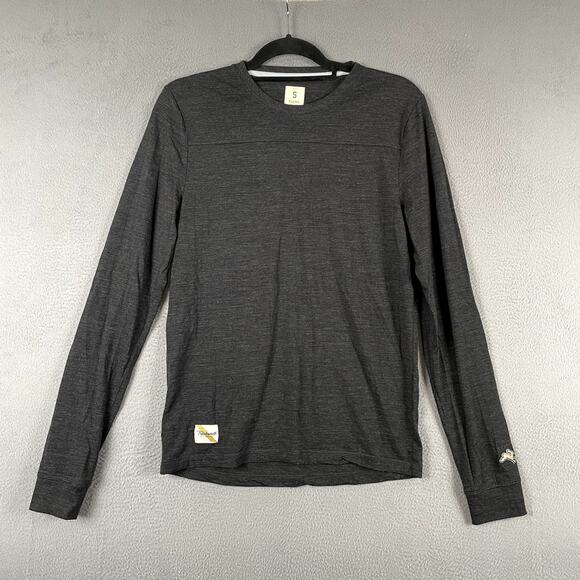 Tracksmith Long Sleeve Top Mens Small Gray Merino Wool Blend Base Layer Running - Picture 1 of 10